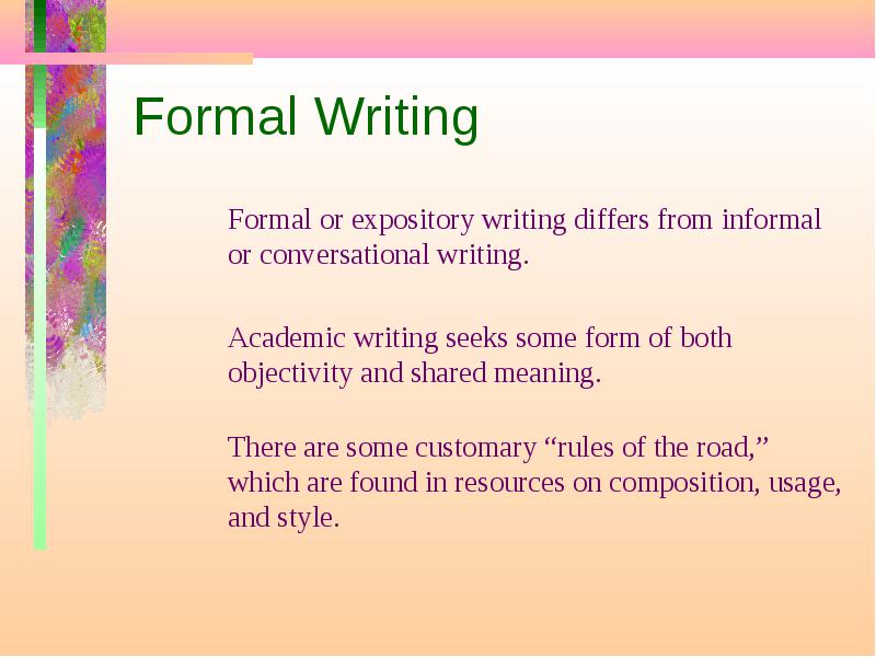 what does formal mean in writing