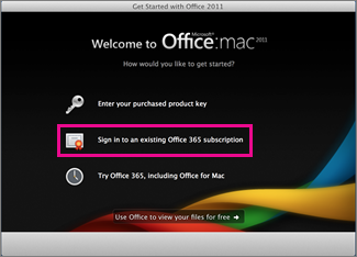 office for mac home installation page where you sign in to an existing office 365 subscription.