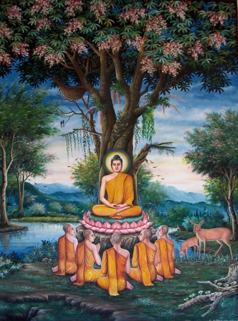http://upload.wikimedia.org/wikipedia/commons/5/5f/sermon_in_the_deer_park_depicted_at_wat_chedi_liem-kayess-1.jpeg