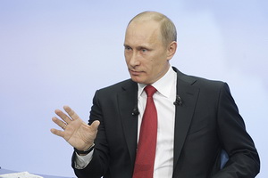 russia\'s prime minister vladimir putin speaks during his annual question-and-answer session with the russian people in moscow
