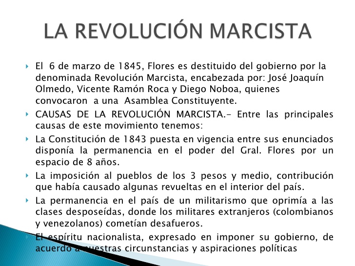 resultado de imagen para diapositiva sobre la revolucion marcista en ecuador