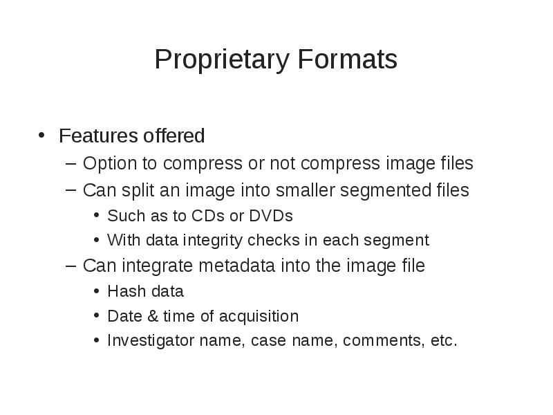 prodiscover forensics file formats